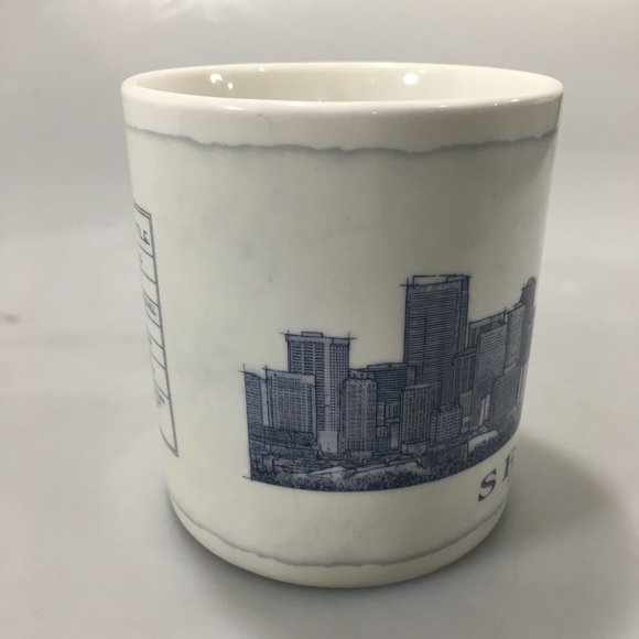 Starbucks Architect Blueprints Seattle Mug 18 oz 2007 Space Needle - Picture 3 of 7